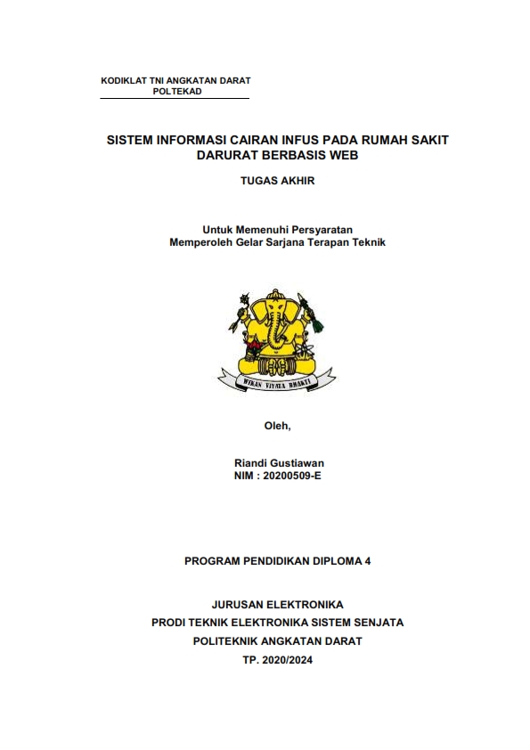 SISTEM INFORMASI CAIRAN INFUS PADA RUMAH SAKIT DARURAT BERBASIS WEB